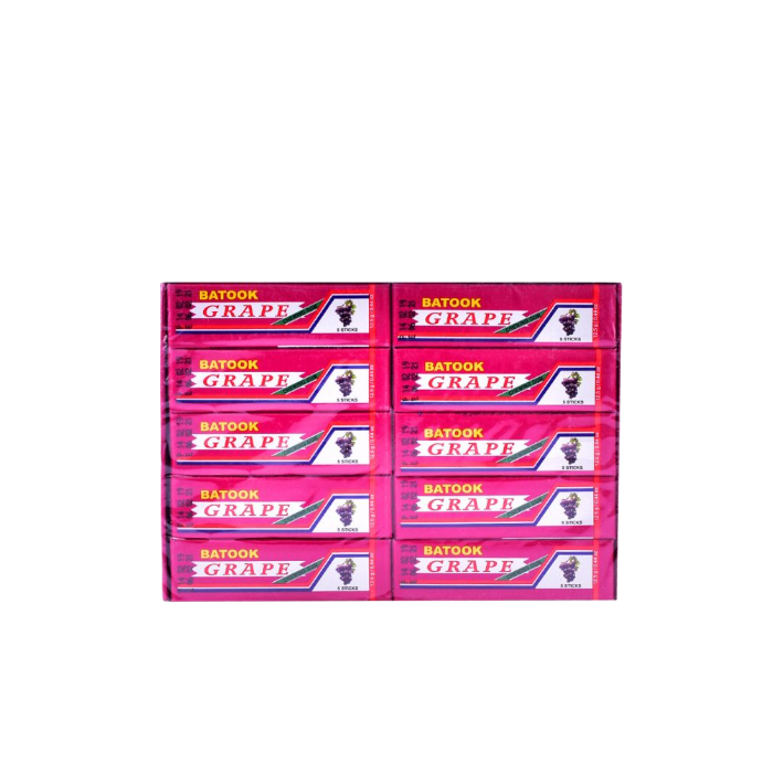 Batook Grapes Flavour Chewing Gum - 5 Sticks x Pack of 20