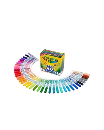 أقلام تلوين كرايولا ألترا كلين القابلة للغسل، 40 قطعة