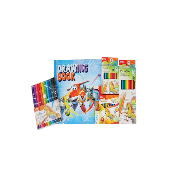 Colouring Set (Drawing Book & Color Pencils)