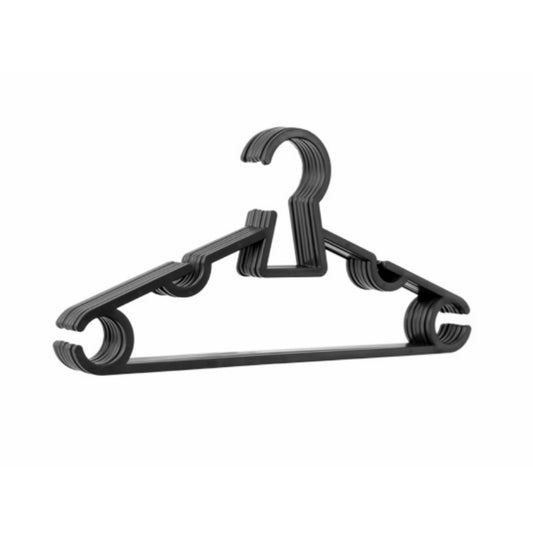 Black Plastic Clothes Hanger 6 pcs