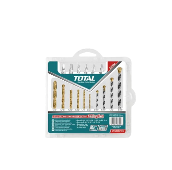 Total Drill Bits and Screwdriver Bits Set, 16 Pieces