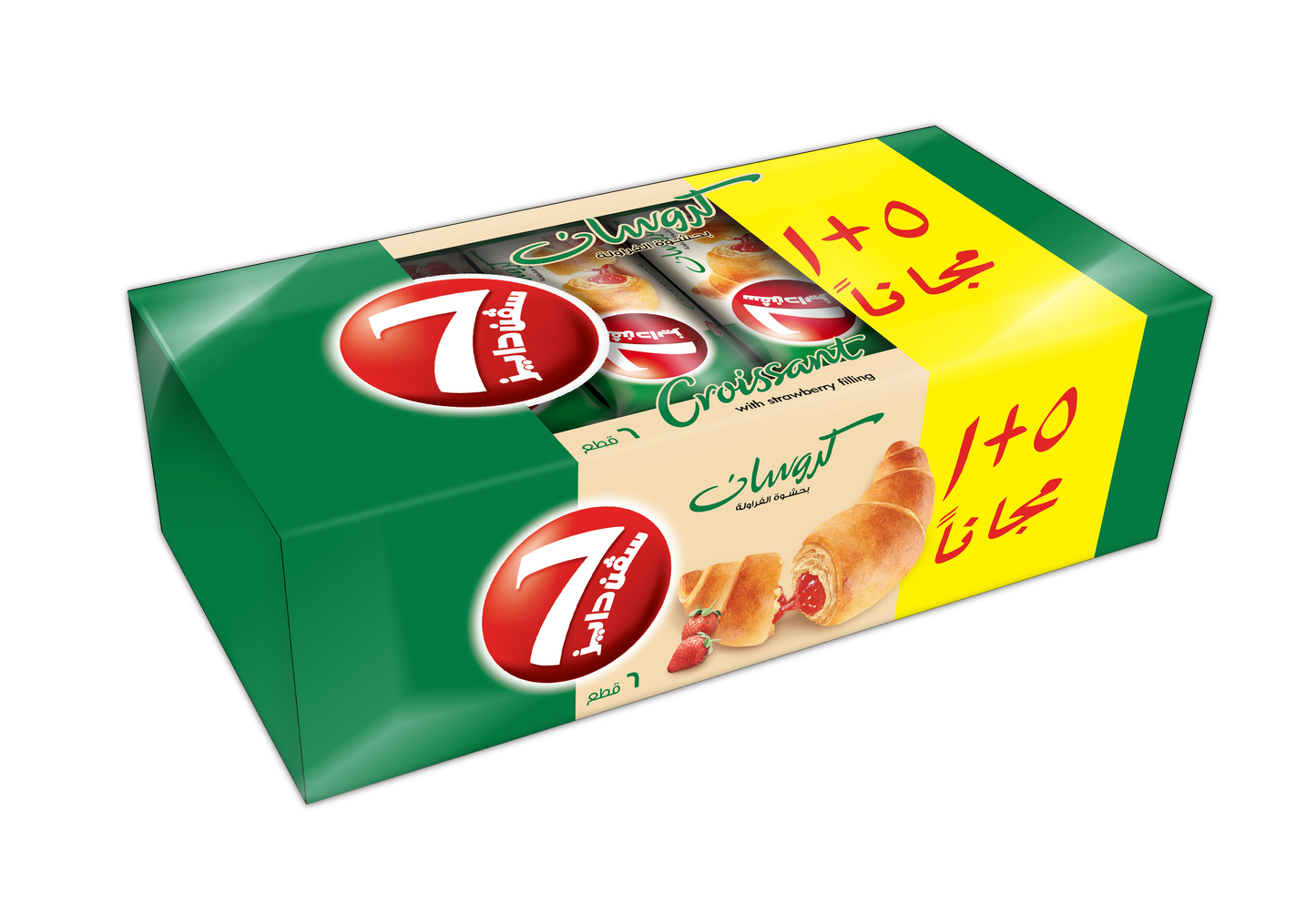 7 Days Croissant with Strawberry Filling, 5 + 1 Free, 6x55g