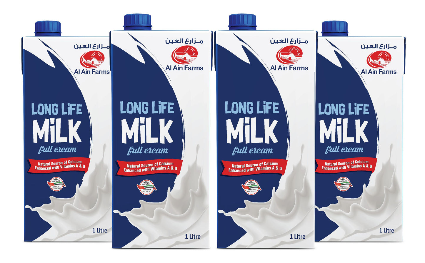 Al Ain Farms Uht Full Cream Milk, 4x1L
