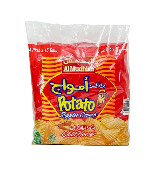 Al Mudhish Ripple Chilli Potato Chips, 24x15g