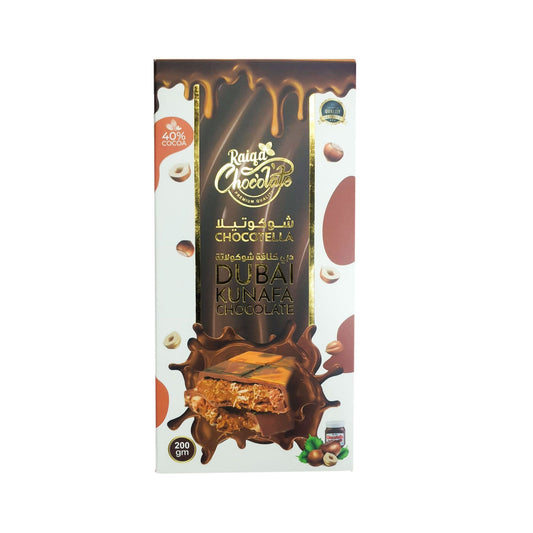 Al Raiqa Pistachio Kunafa Chocolate Bar, 200g