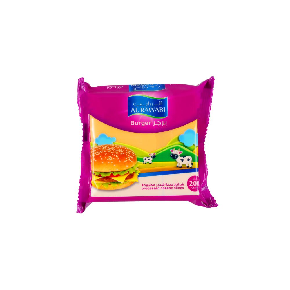 Al Rawabi Processed Burger Cheddar Cheese Slices, 200g