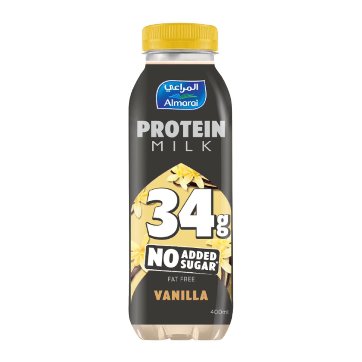 Almarai Vanilla Fat Free Protein Milk No Added Sugar, 400ml