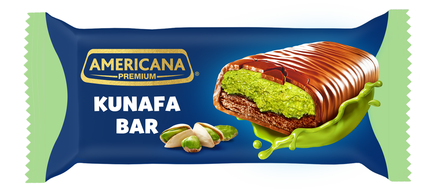Americana Kunafa Pistachio Chocolate Coated Bar, 35g