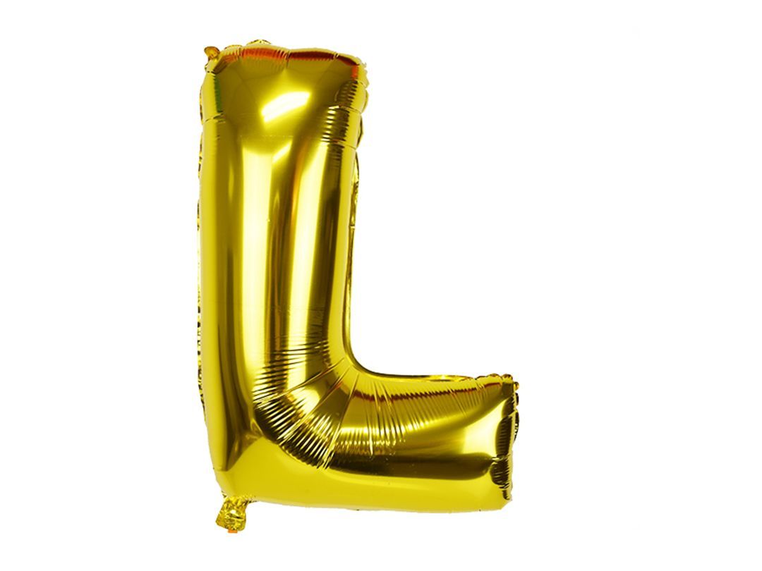 Balloon Letter L Gold Filled With Regular Air