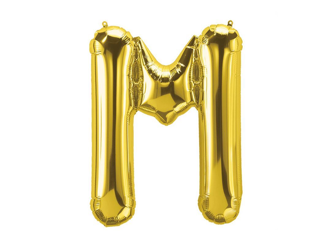 Balloon Letter M Gold (Filled With Regular Air)