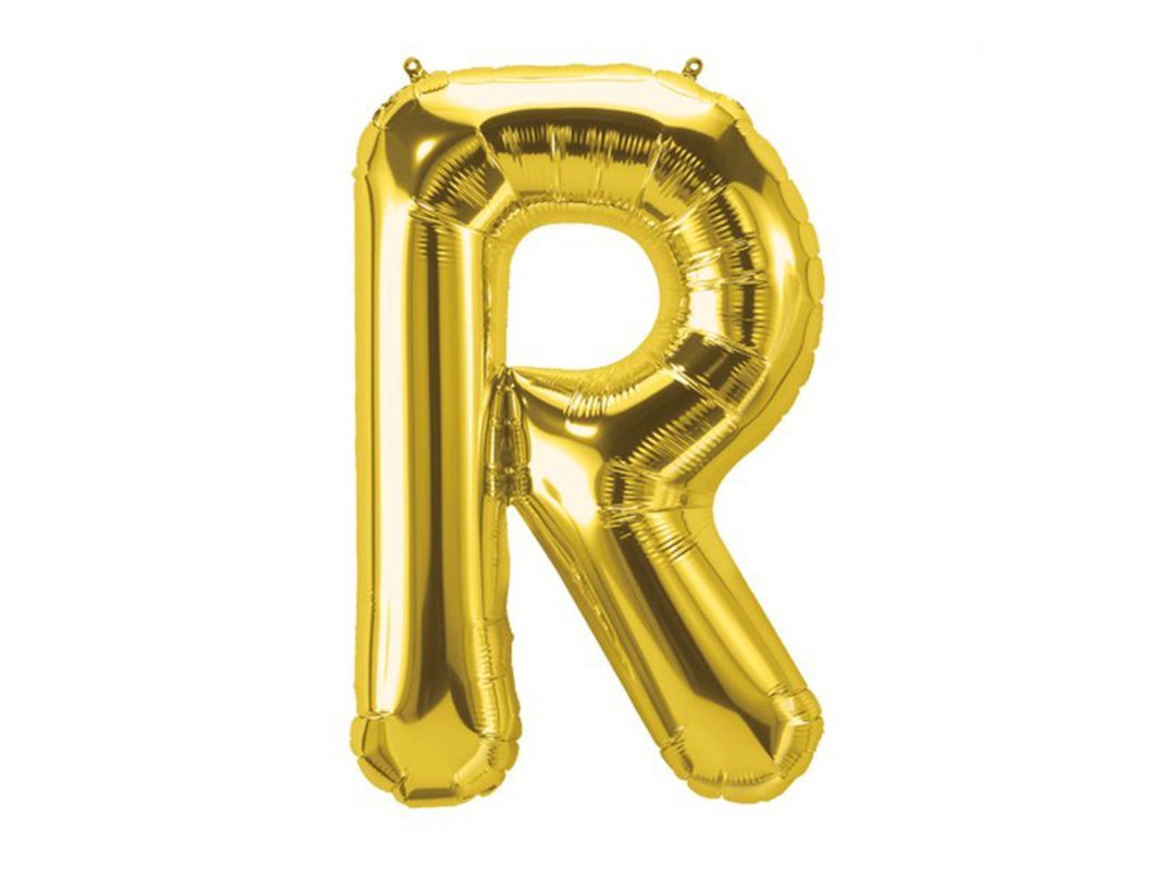 Balloon Letter R Gold (Filled With Regular Air)