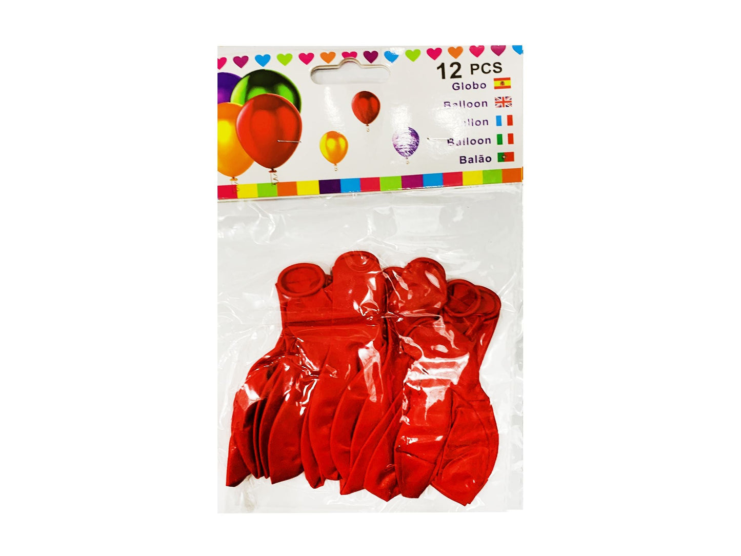 Balloons 12 Red 12 Pieces (Not Inflated)