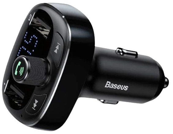 Baseus CCTM-01 Car Charger FM Transmitter Bluetooth 2xUSB MicroSD - Black