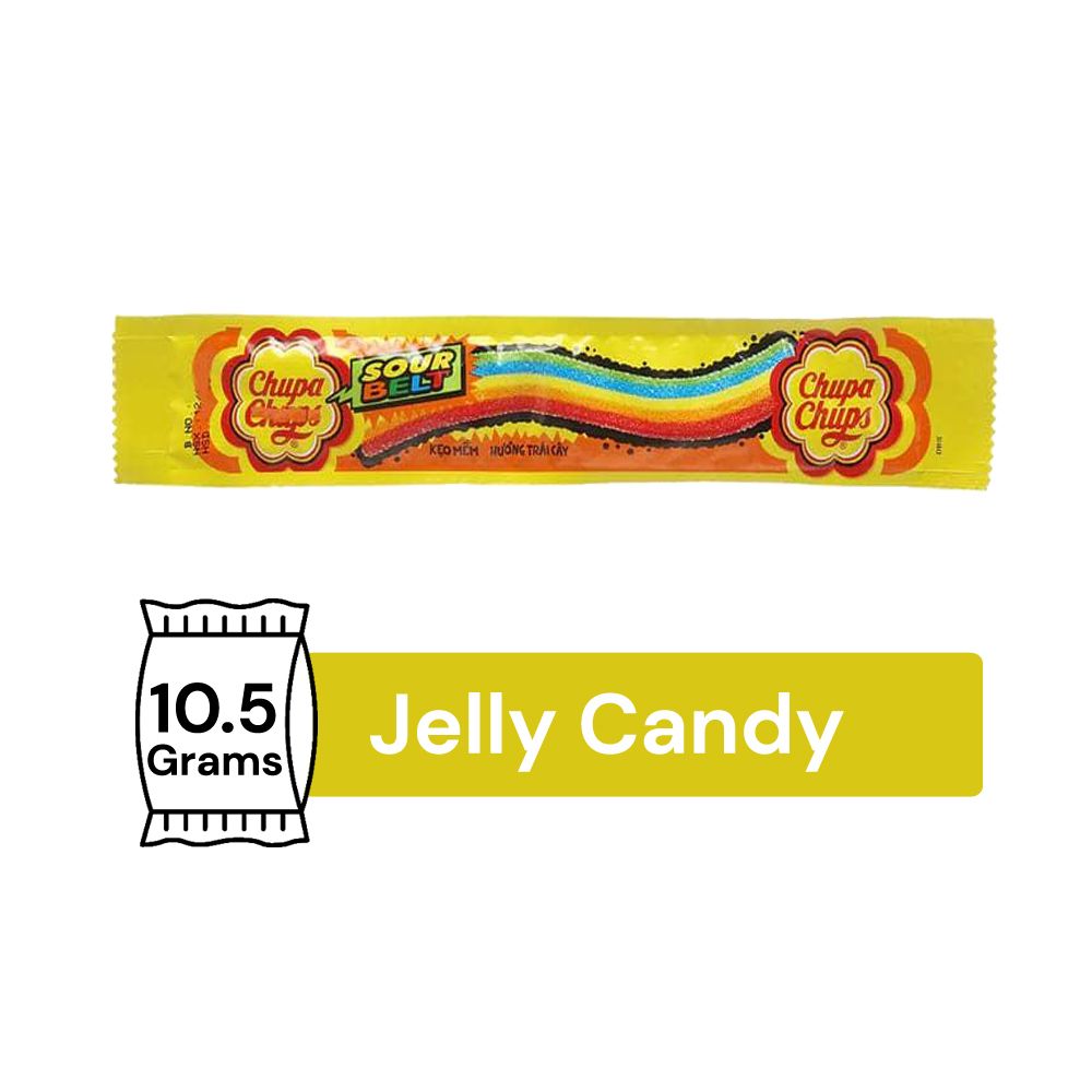 Chupa Chups Sour Belt Mixed Fruit Candy, 10.5g