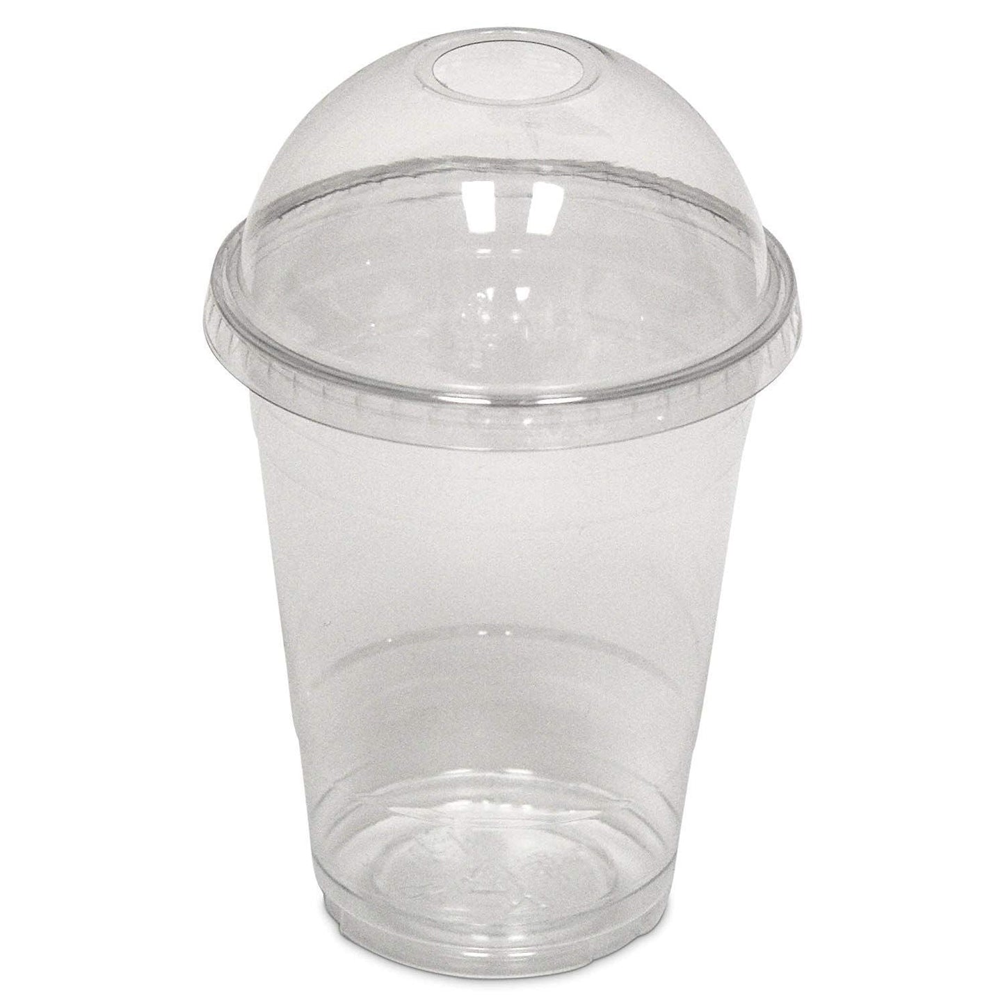 Clear Plastic Cup with-Dom Lid 50 pcs x 12 oz