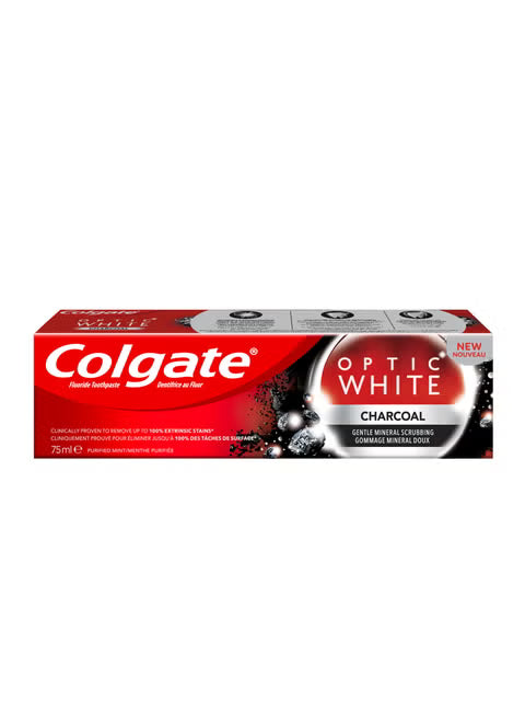 Colgate Optic White Charcoal Whitening Toothpaste, 75ml