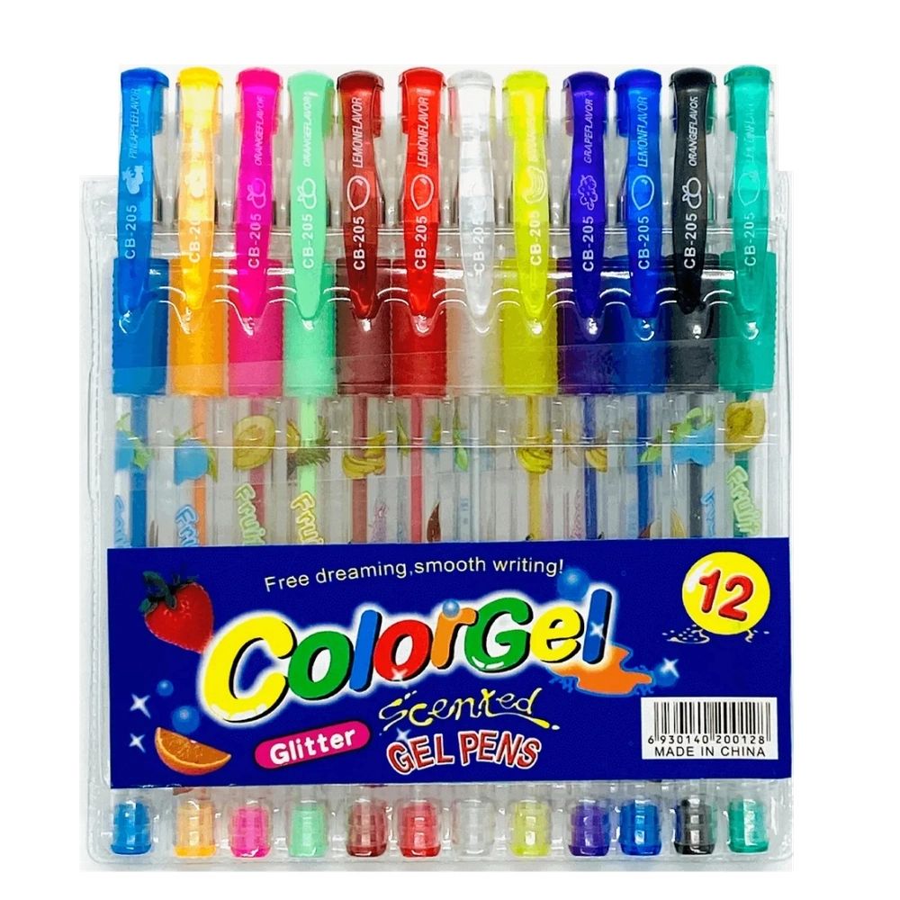 Colorgel Glitter Gel Pens, 12 Pieces