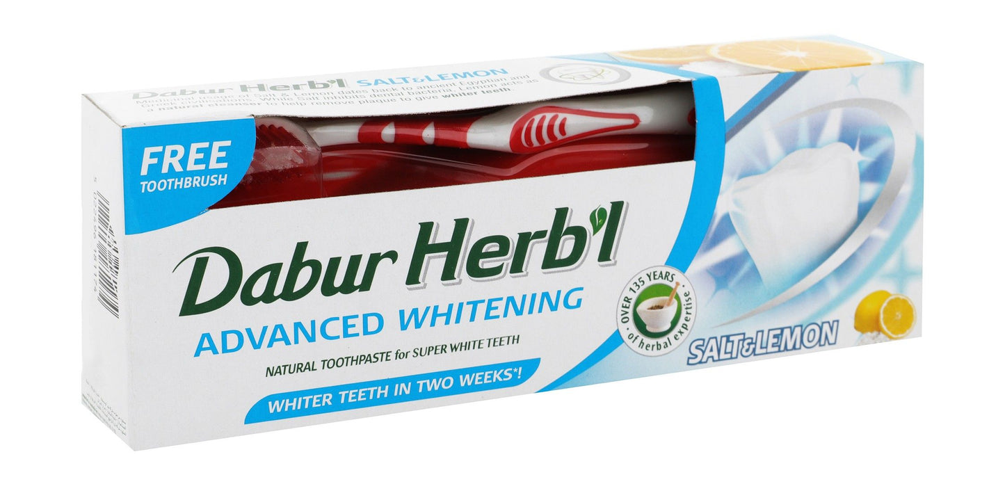 معجون أسنان دابور العشبي لتبييض الأسنان ١٥٠ غرام + فرشاة أسنان