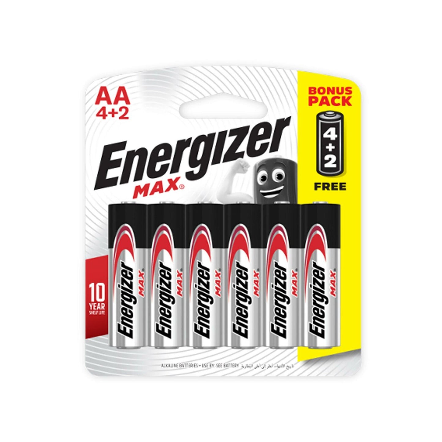 Energizer Max Alkaline AA Batteries, 4+2 Pieces