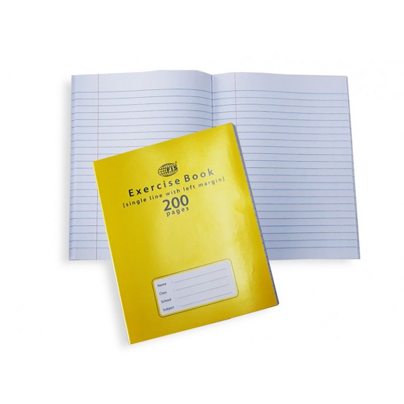 FIS Exercise Notebook Single Line Left Margin, 200 Pages