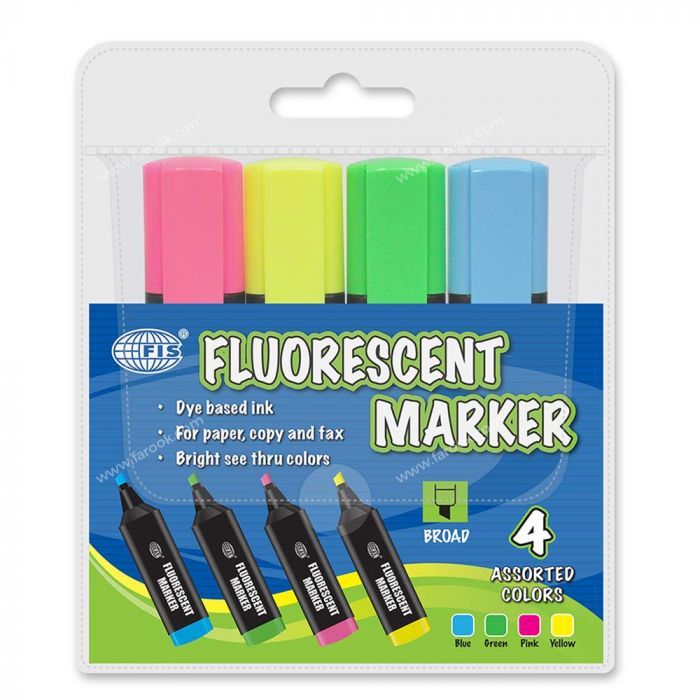 FIS Highlighter Fluorescent Markers 4 in 1