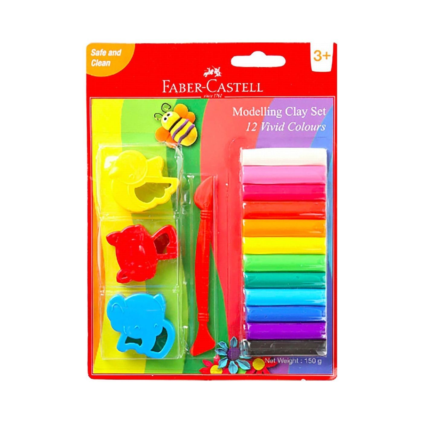 Faber Castell Modelling Clay Set 150 Gm (Pack of 12) Vivid Colours