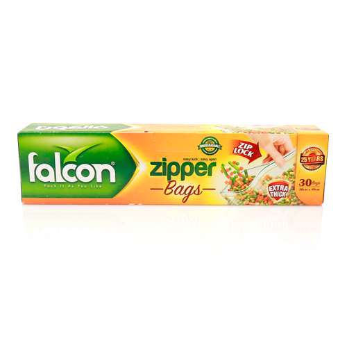Falcon Freezer Zipper Bag, 40x30cm (1 Pack x 30 Bags)
