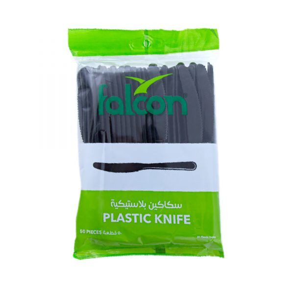 Falcon Plastic Knife Black - PP, 1 Pack x 50 Pieces