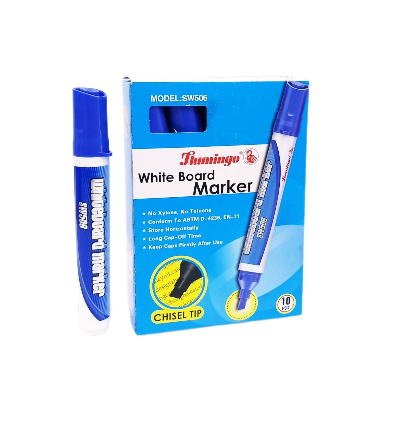 أقلام سبورة بيضاء فلامنجو، 10 قطع