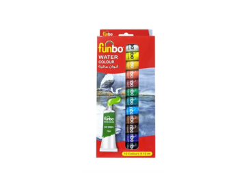 Funbo Water Col Paint Set 12 Color X 12 ml Tubes