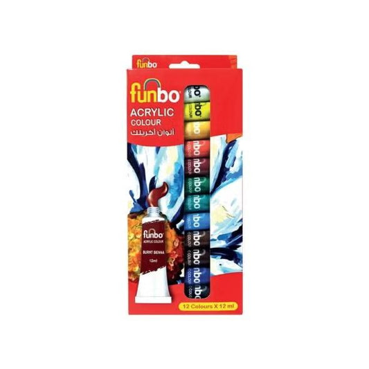 Funbo Acrylic Paint Set 12 Color X 12 ml Tubes