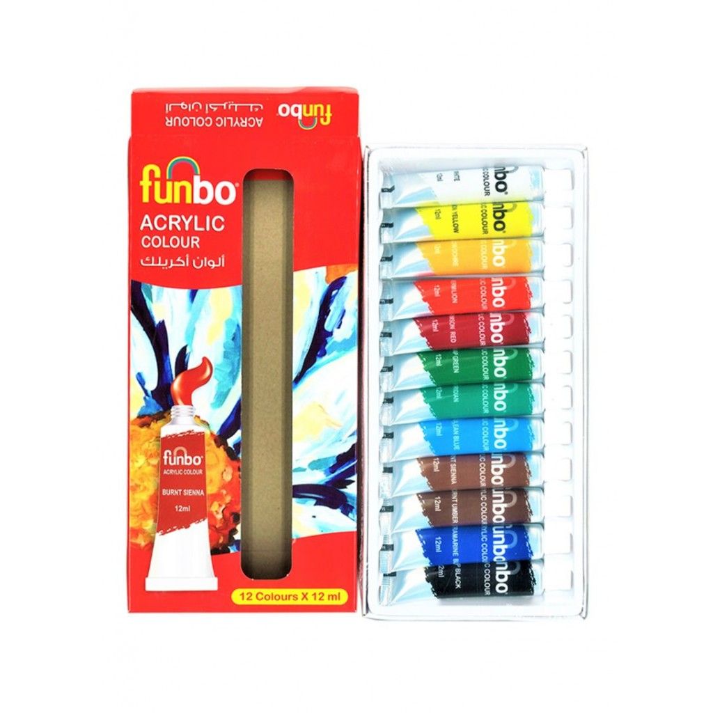 Funbo Acrylic Paint Set 24 col X 12ml Tubes
