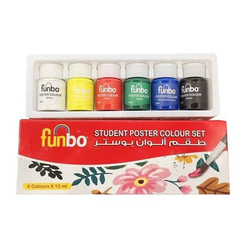 مجموعة ألوان الملصقات من فنبو، 6 × 15 مل