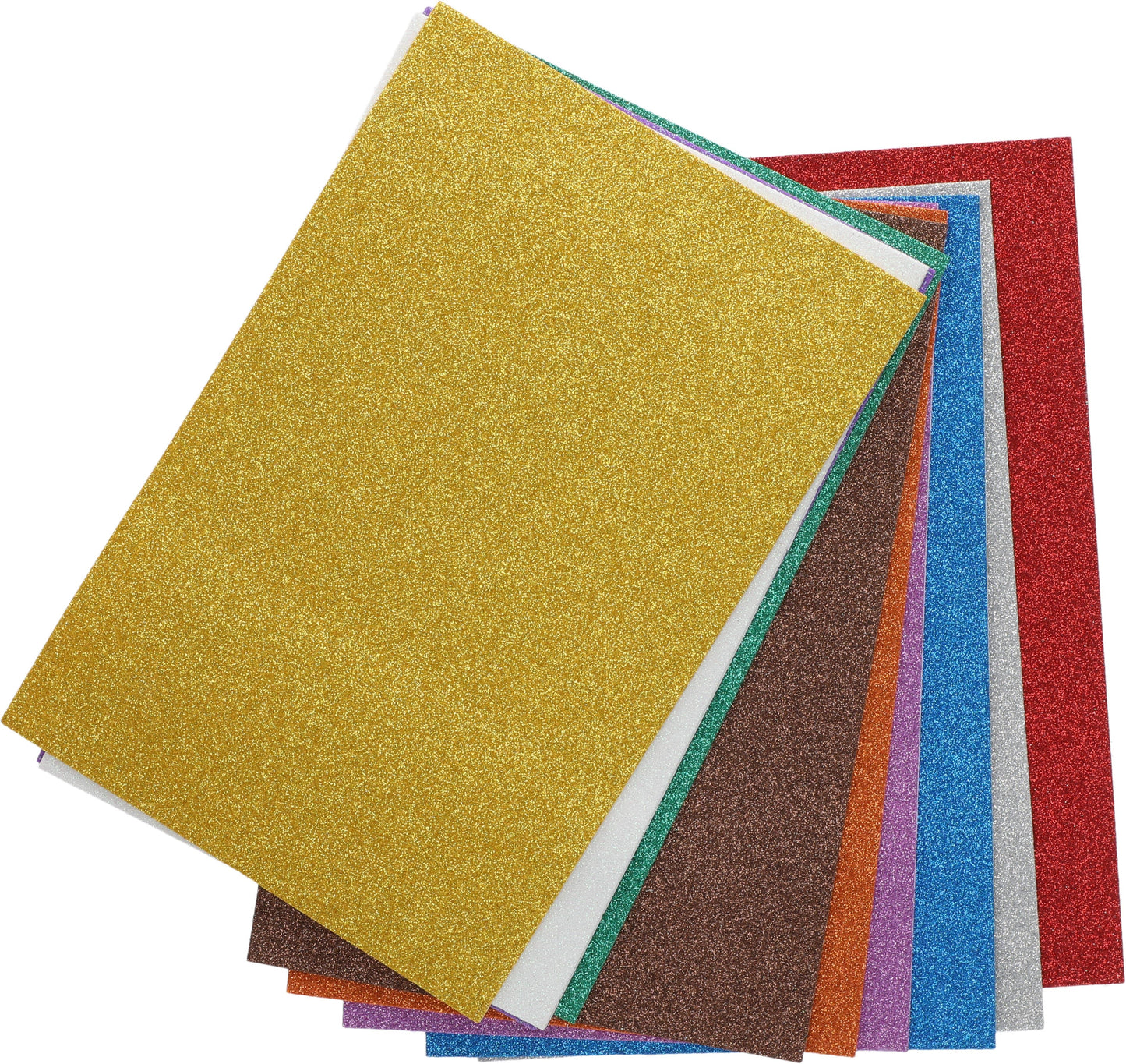 Glitter Eva Foam A4 with Glue Assorted, 10 Pieces