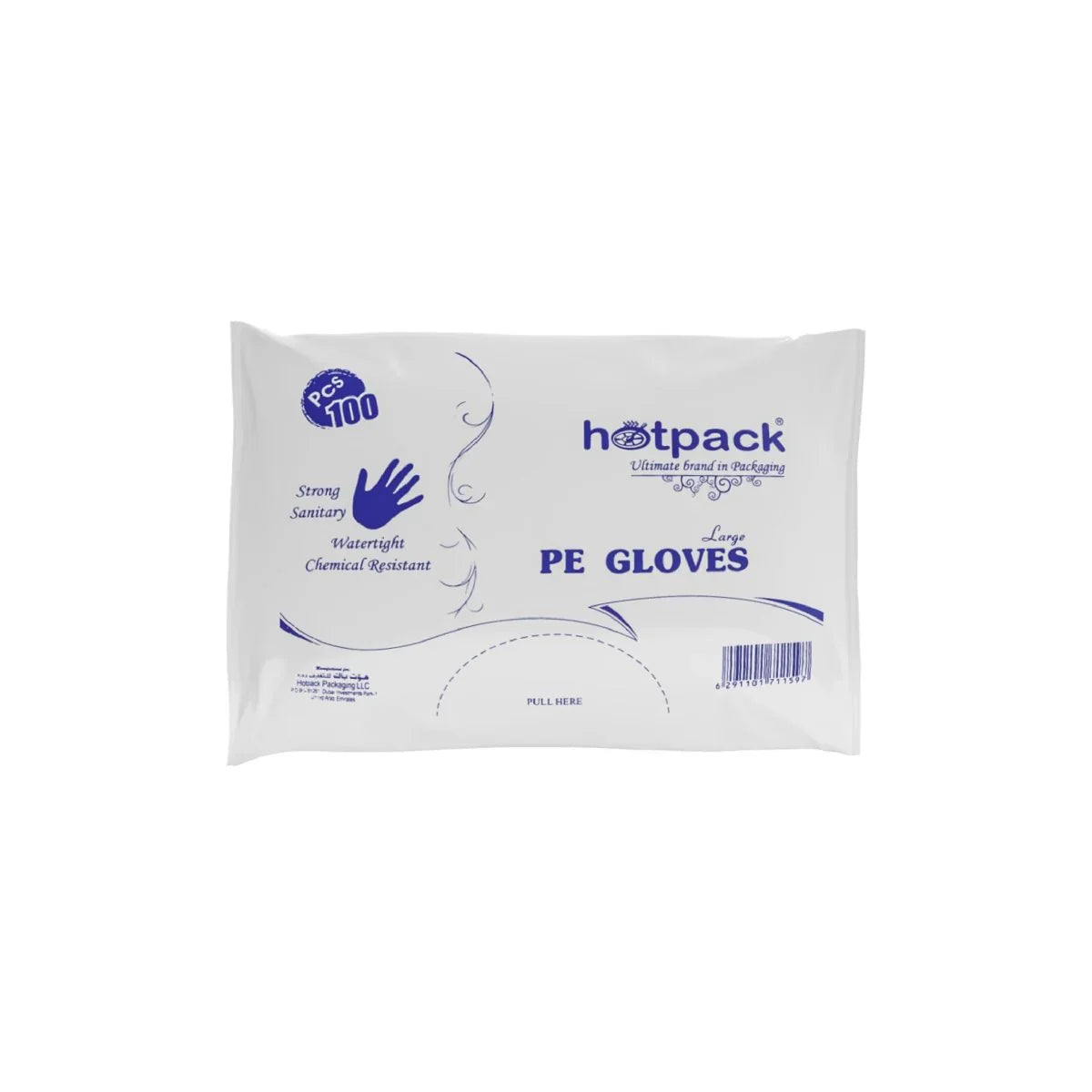 HOTPACK PE PLASTIC GLOVES LARGE 100'S