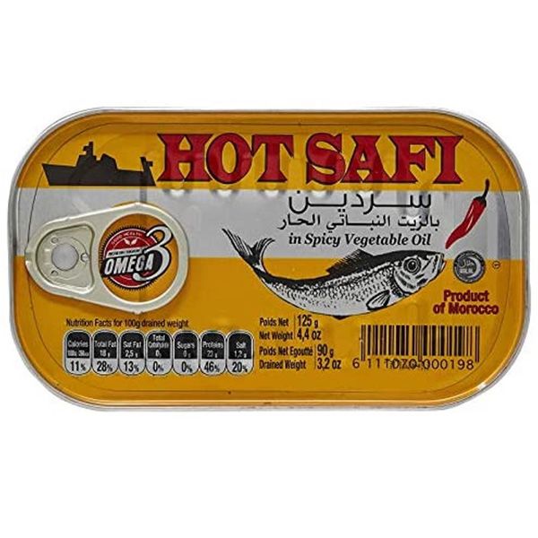 HOT SAFI SPICY SARDINES IN VEGETABLE OIL