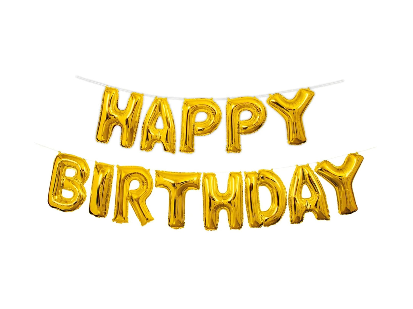 بالون عيد ميلاد سعيد من رقائق معدنية ذهبية عادية