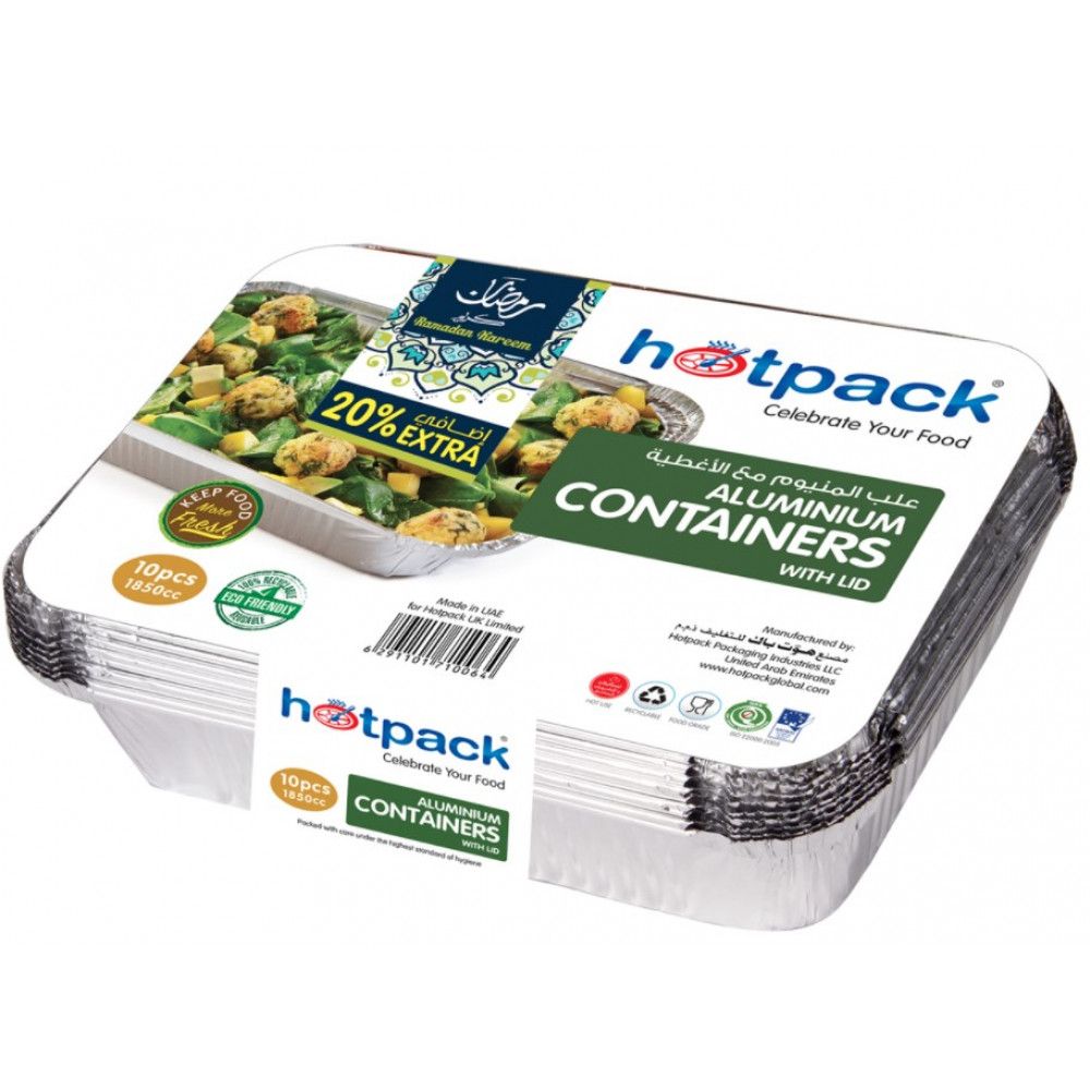 Hotpack Containers With Lid Aluminum 83185 10 pcs