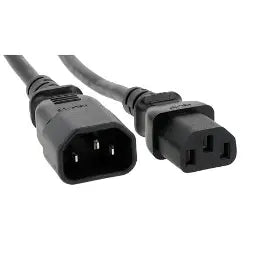 IEC C14 Male to C13 Female Power Cable, 1.5m