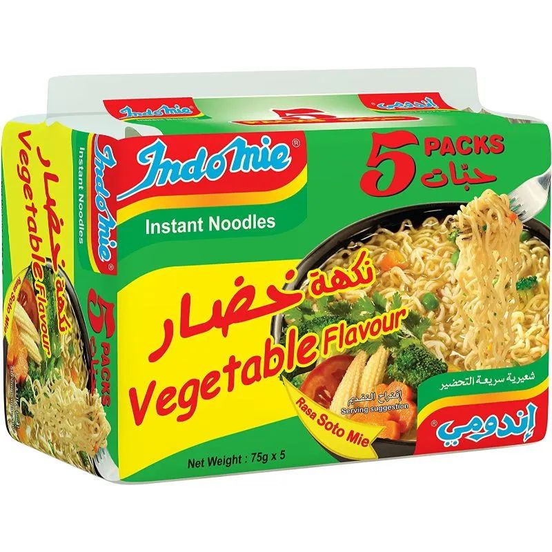 Indomie Vegetable Flavor Instant Noodles, 5x75g