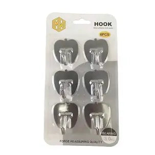 Italo Adhesive Steel Sticky Hook, 6 Pcs