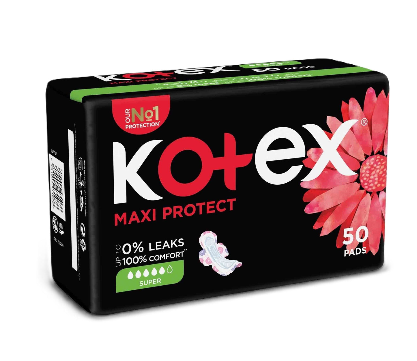 Kotex Maxi Pads Super with Wings 50 Pads