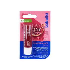 Labello 24H Moisturizing Pomegranate Shine Dark Red Tinted Lip Balm with Shea Butter, Natural Oils & Vitamins, 1 Piece