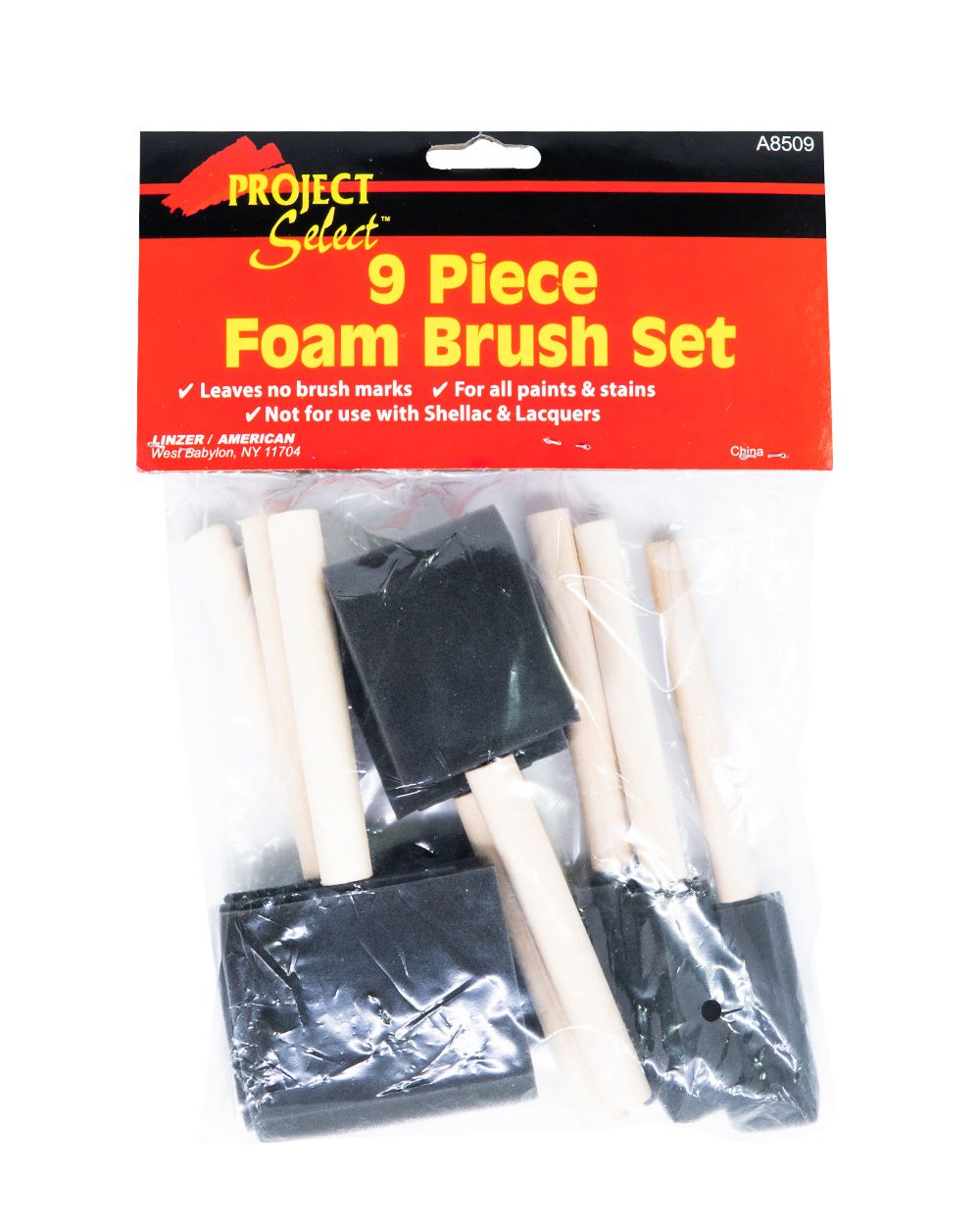 Linzer Foam Brush Set, 9 Piece