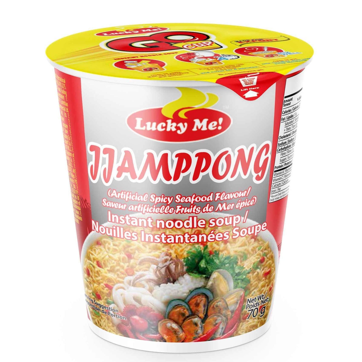 Lucky Me Regular Cup Jjampong Instant Noodles Soup, 70g