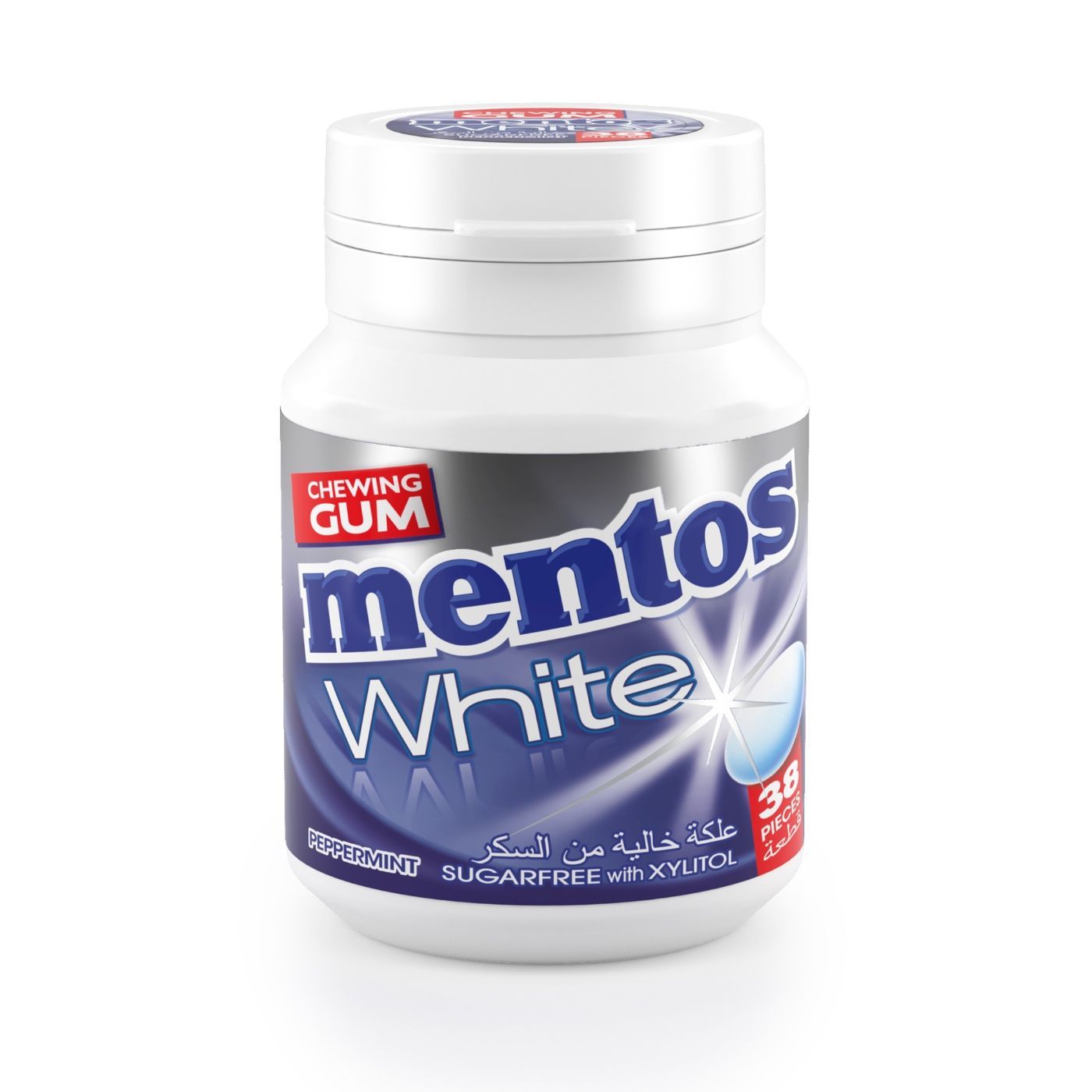 Mentos Peppermint Mentos White Chewing Gum Sugar Free, 54g