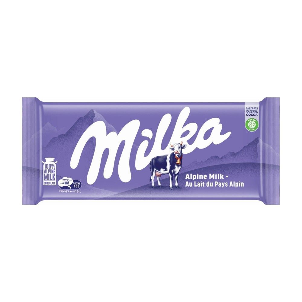 Milka Alpine Milk Chocolate Tablet, 98g