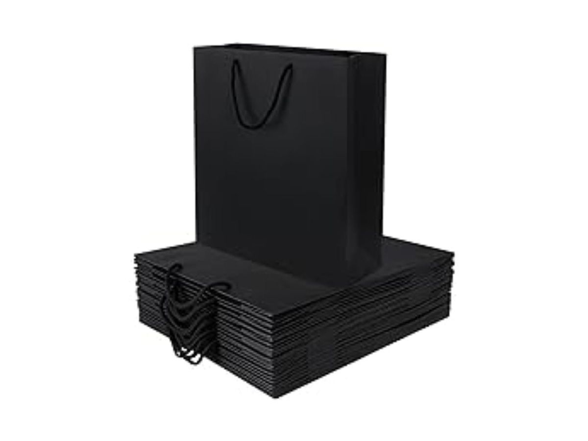 Mini Gift Bag - Black, 12 Pieces