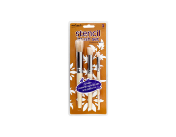 Mont Marte Stencil Brush Set, 3 Pieces