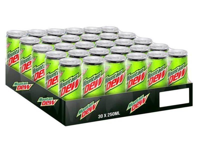 Mountain Dew Soft Drink Can, 30x250ml